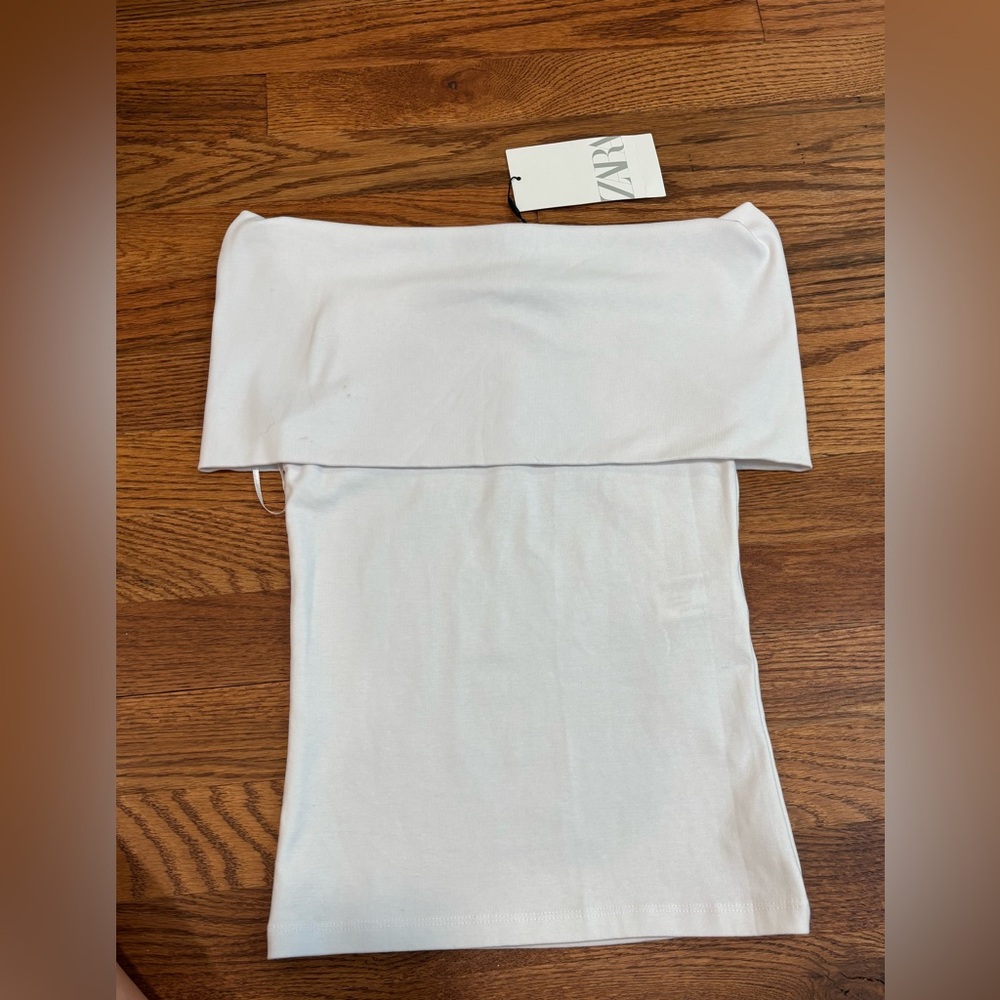 Zara White Off-Shoulder Top